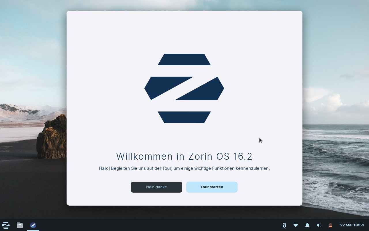 Zorin OS Welcome-Screen